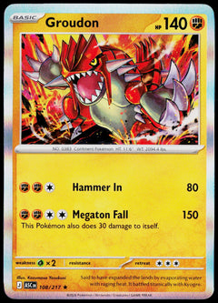 Groudon 108/217 Holo English - original scanned front