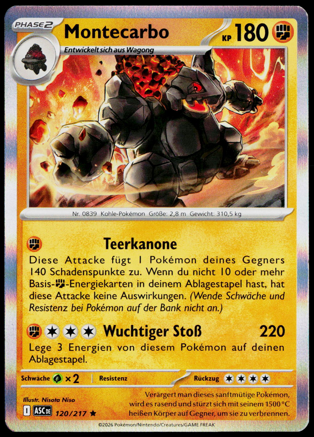 Coalossal 120/217 Holo German - original scanned front