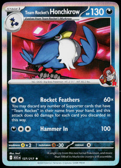 Team Rocket's Honchkrow 127/217 Holo English - original scanned front