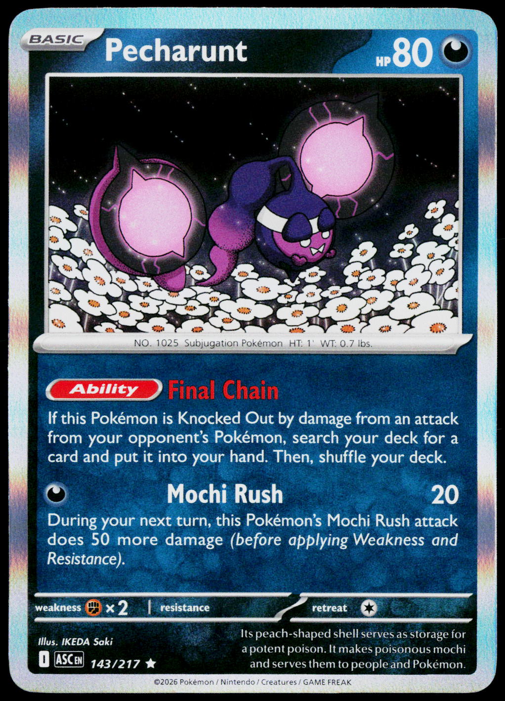 Pecharunt 143/217 Holo English - original scanned front