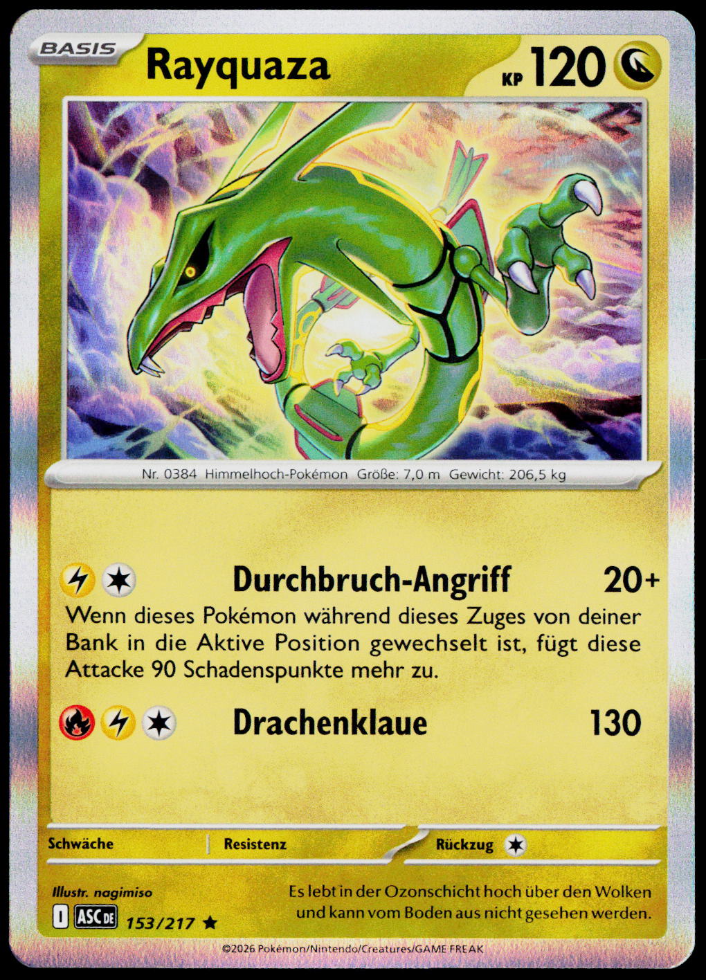Rayquaza 153/217 Holo German - original scanned front