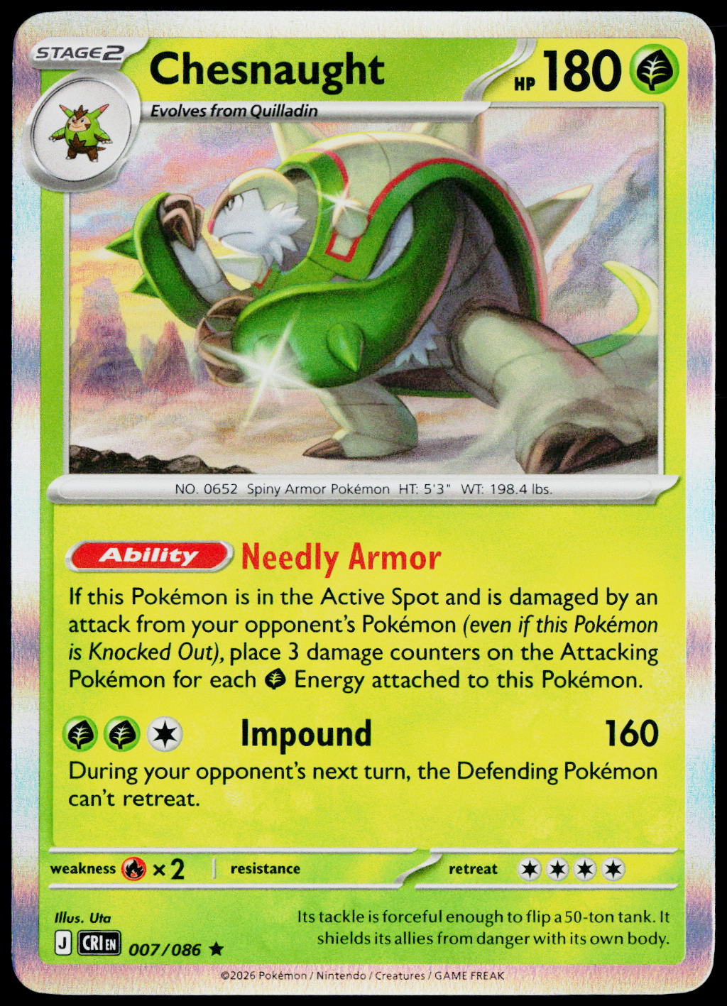 Chesnaught 007/086 Holo English - original scanned front