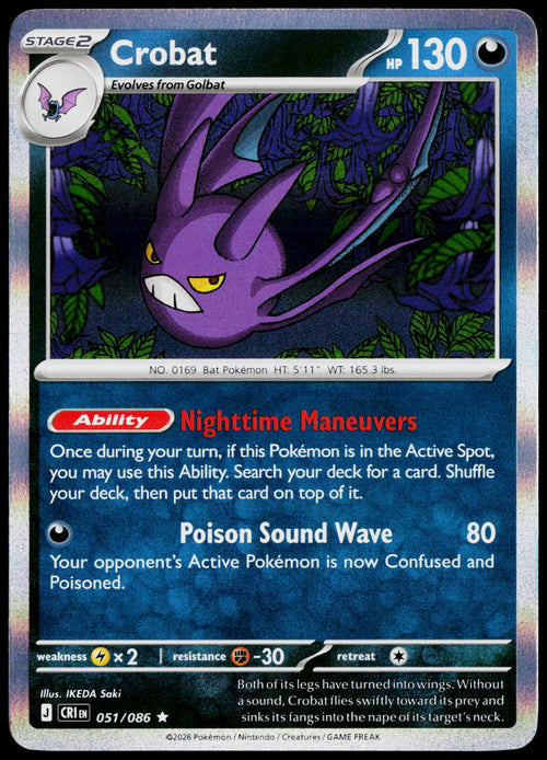 Crobat 051/086 Holo English - original scanned front