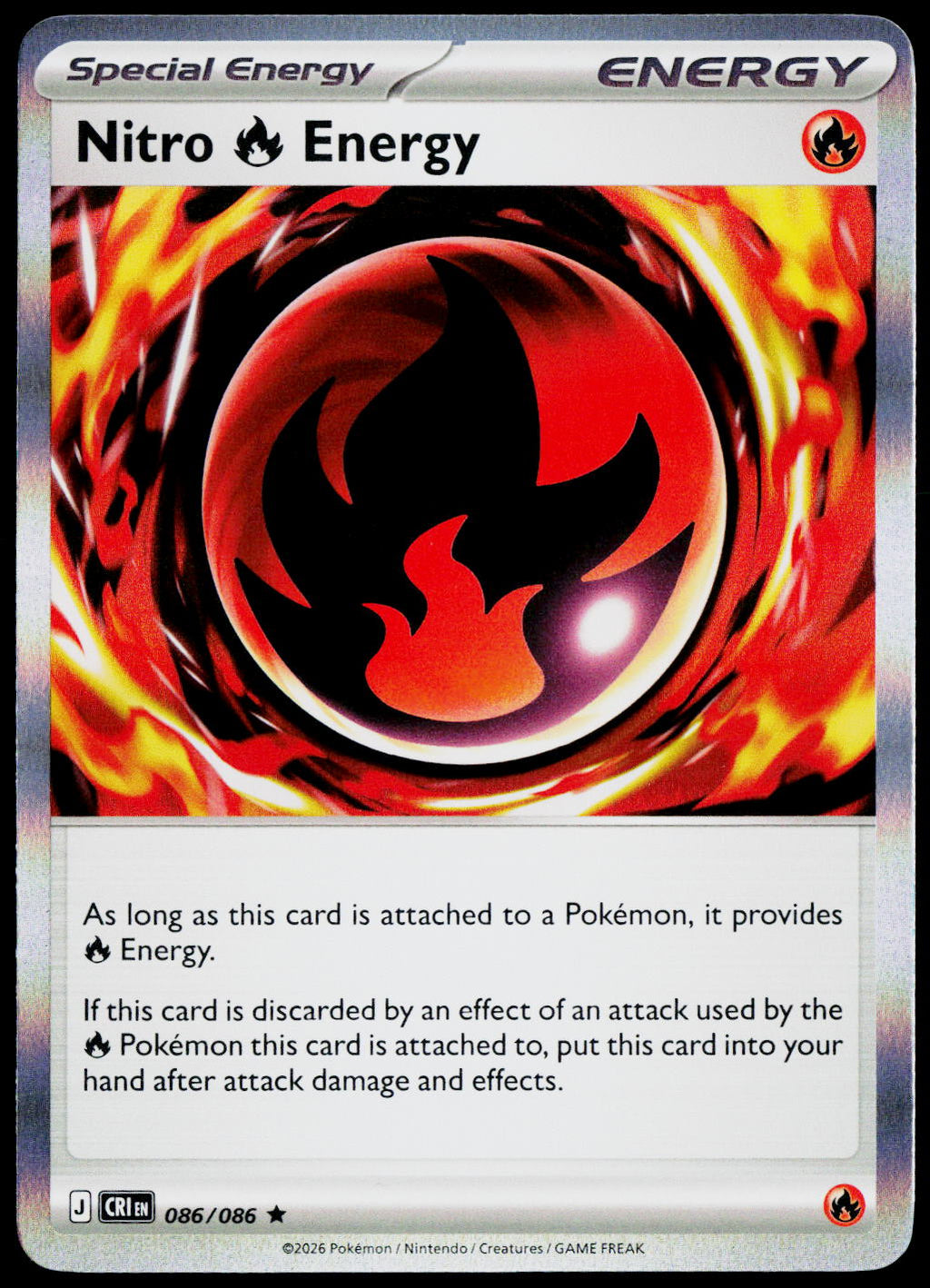 Nitro Fire Energy 086/086 Holo English - original scanned front