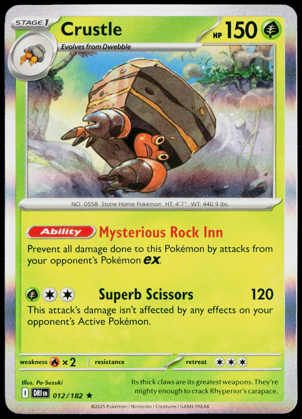 Crustle 012/182 Holo English - original scanned front