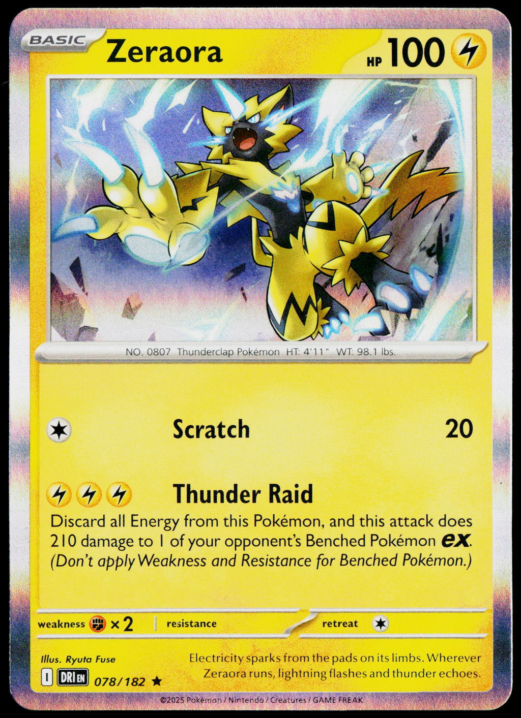 Zeraora 078/182 Holo English - original scanned front