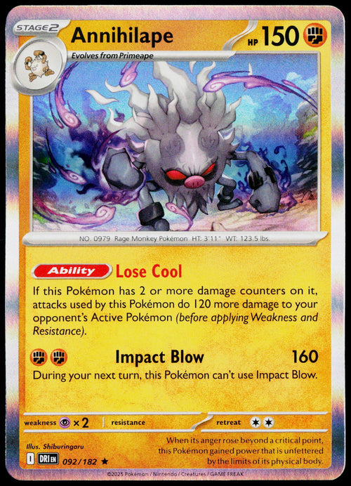 Annihilape 092/182 Holo English - original scanned front