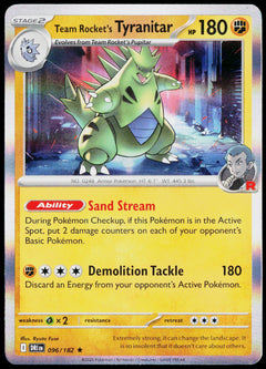 Team Rocket's Tyranitar 096/182 Holo English - original scanned front