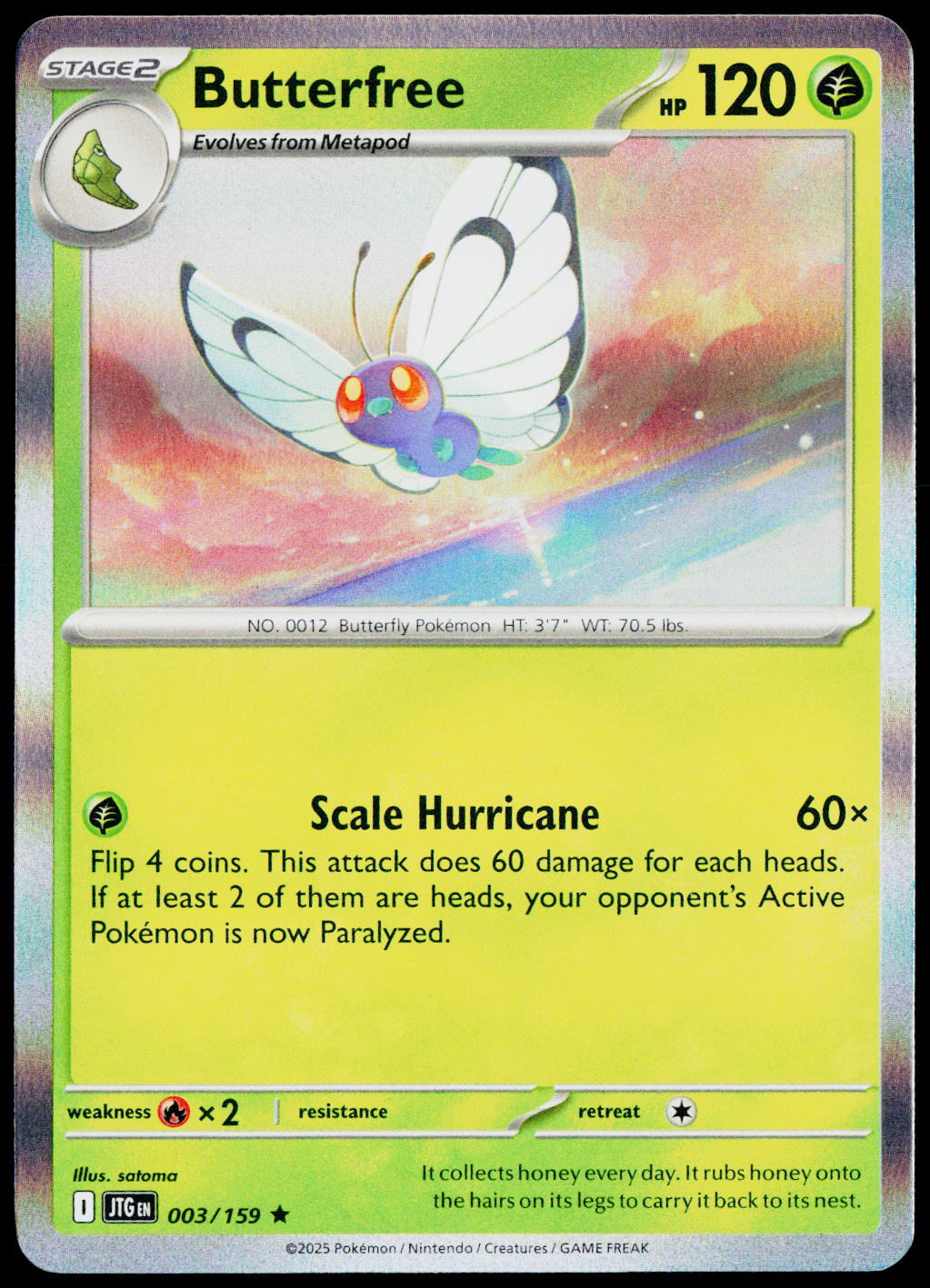 Butterfree 003/159 Holo English - original scanned front