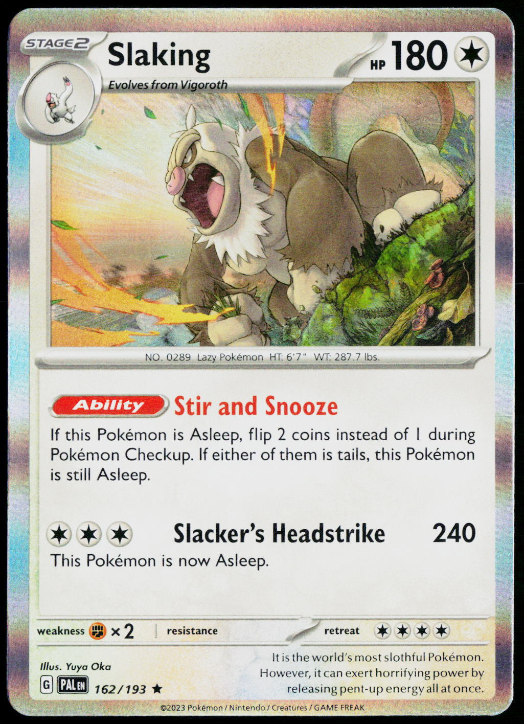 Slaking 162/193 Holo English - original scanned front