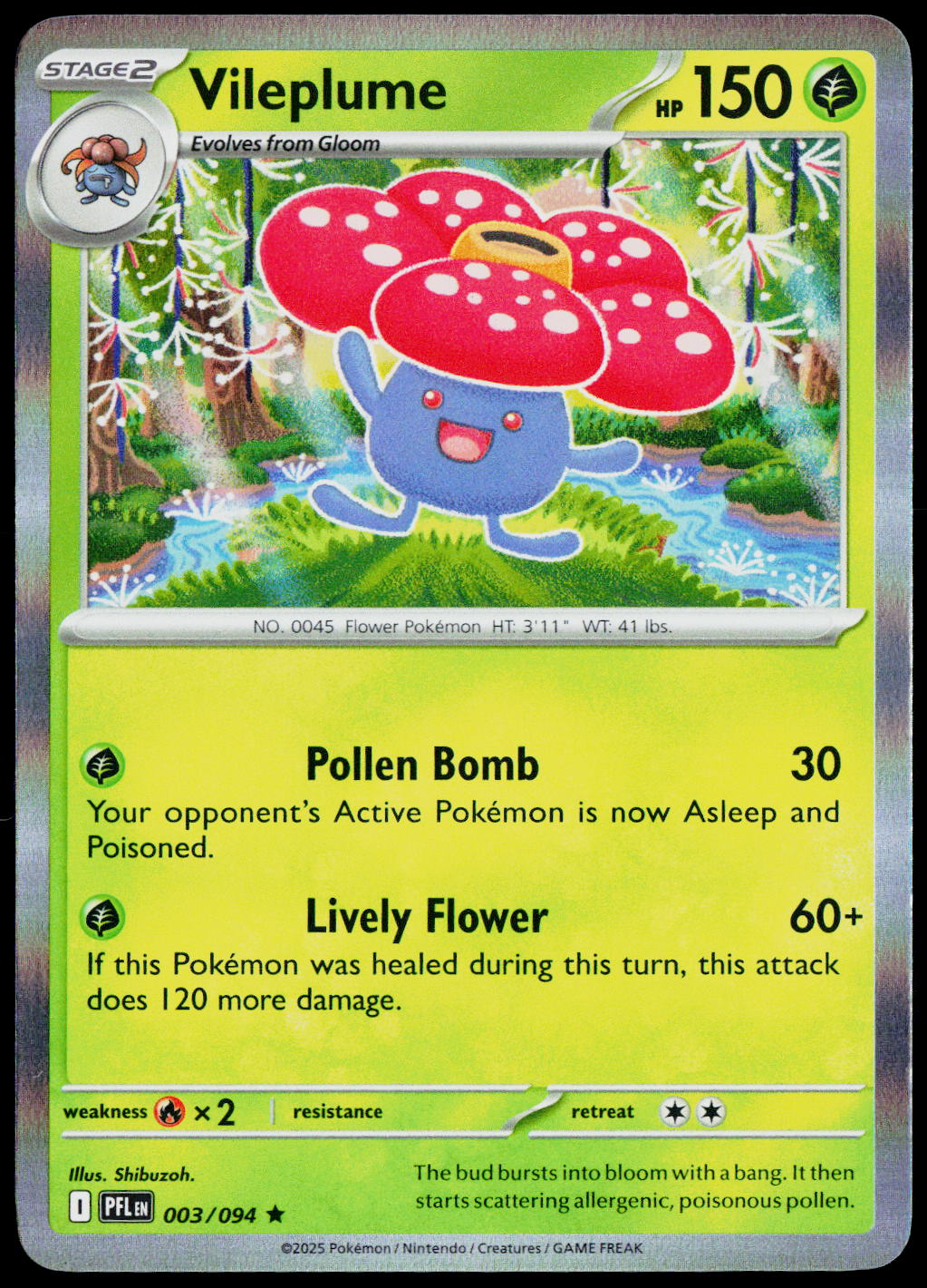 Vileplume 003/094 Holo English - original scanned front