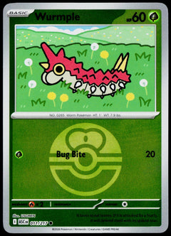 Wurmple 011/217 Love Ball Reverse Holo EN - original scanned front