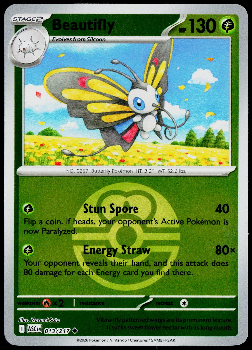 Beautifly 013/217 Love Ball Reverse Holo EN - original scanned front