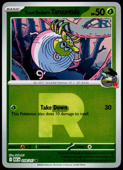 Team Rocket's Tarountula 018/217 Team Rocket Reverse Holo EN - original scanned front