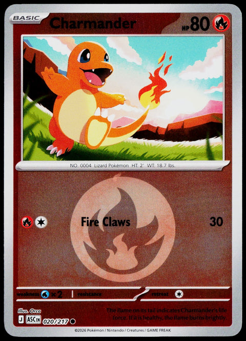 Charmander 020/217 Energy Symbol Reverse Holo EN - original scanned front