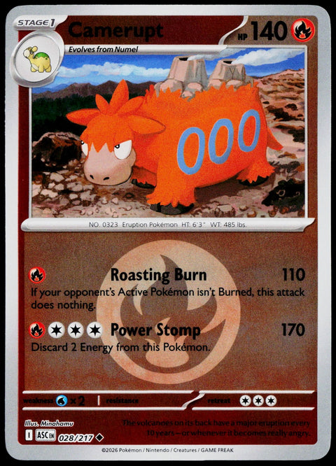 Camerupt 028/217 Energy Symbol Reverse Holo EN - original scanned front