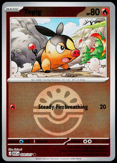Tepig 029/217 Friend Ball Reverse Holo EN - original scanned front