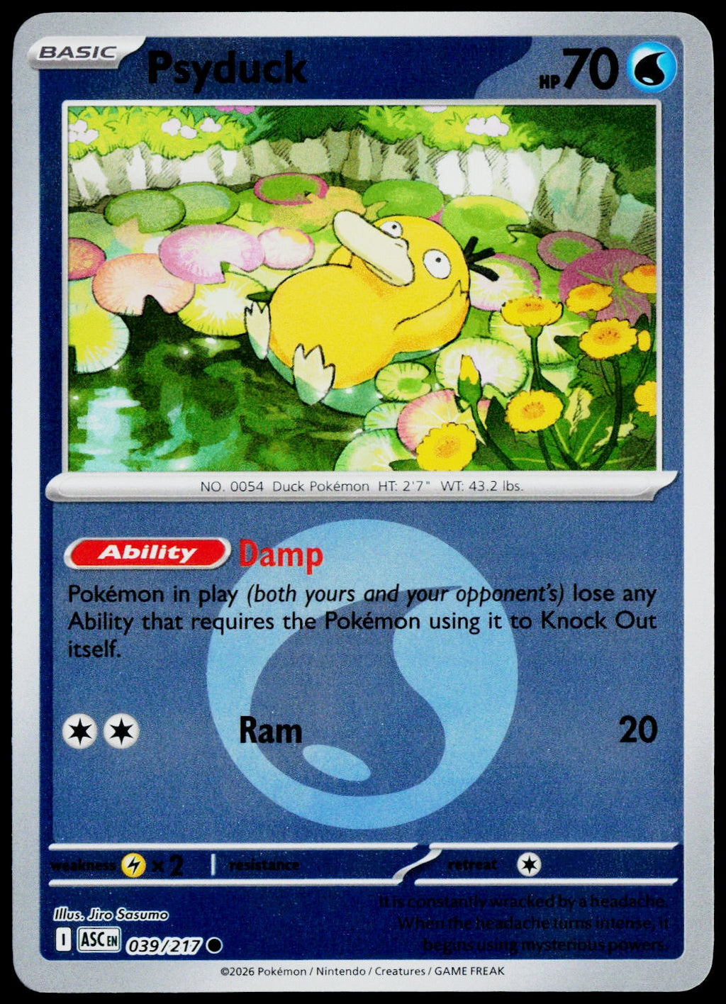 Psyduck 039/217 Energy Symbol Reverse Holo EN - original scanned front