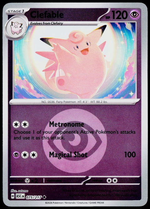 Clefable 075/217 Energy Symbol Reverse Holo EN - original scanned front