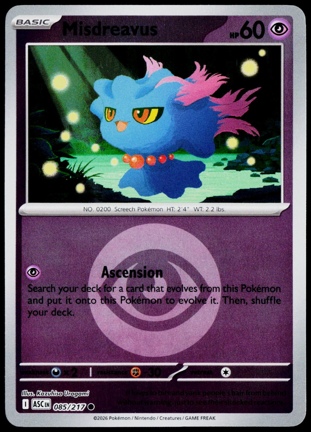 Misdreavus 085/217 Energy Symbol Reverse Holo EN - original scanned front