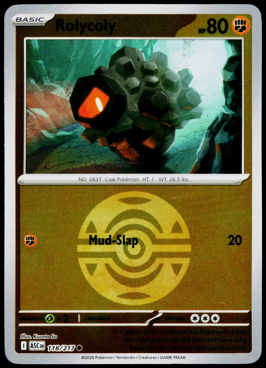 Rolycoly 118/217 Dusk Ball Reverse Holo EN - original scanned front