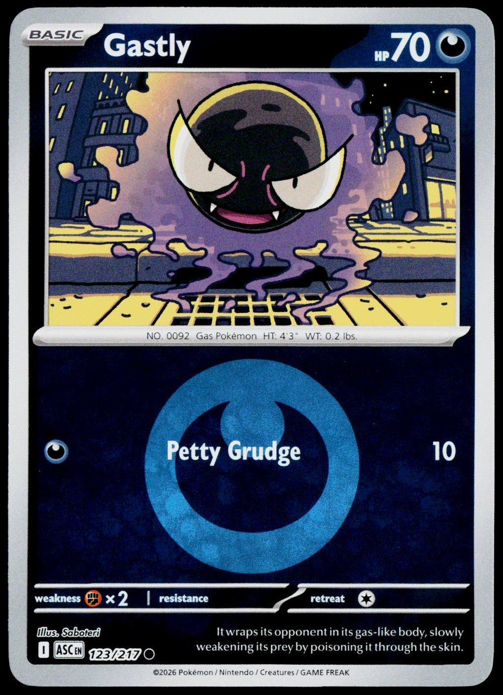 Gastly 123/217 Energy Symbol Reverse Holo EN - original scanned front