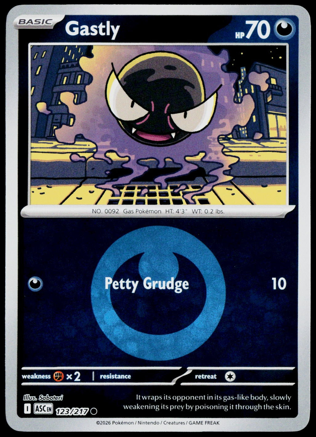 Gastly 123/217 Energy Symbol Reverse Holo EN - original scanned front