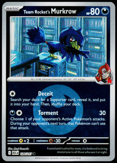 Team Rocket's Murkrow 126/217 Team Rocket Reverse Holo EN - original scanned front