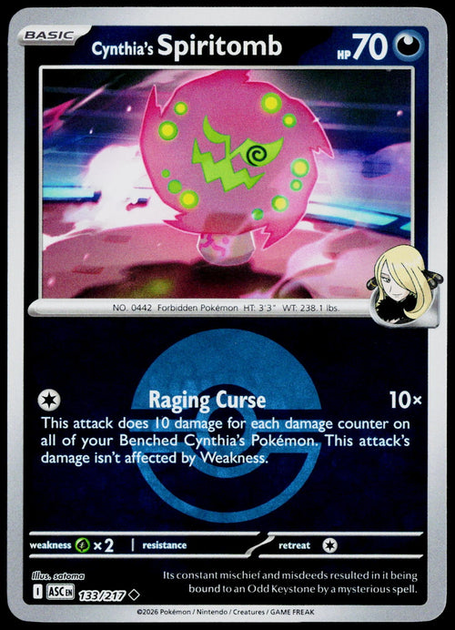 Cynthia's Spiritomb 133/217 Poké Ball Reverse Holo EN - original scanned front