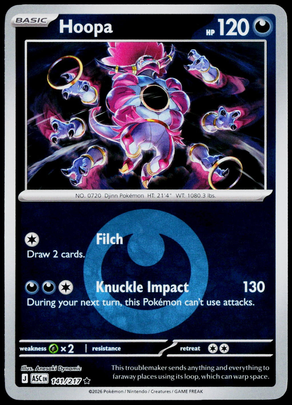 Hoopa 141/217 Energy Symbol Reverse Holo EN - original scanned front