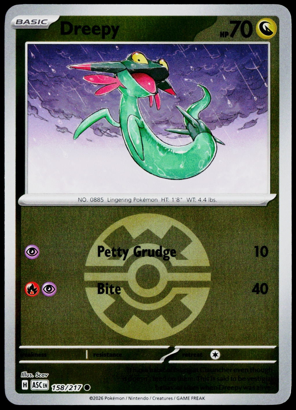 Dreepy 158/217 Quick Ball Reverse Holo EN - original scanned front