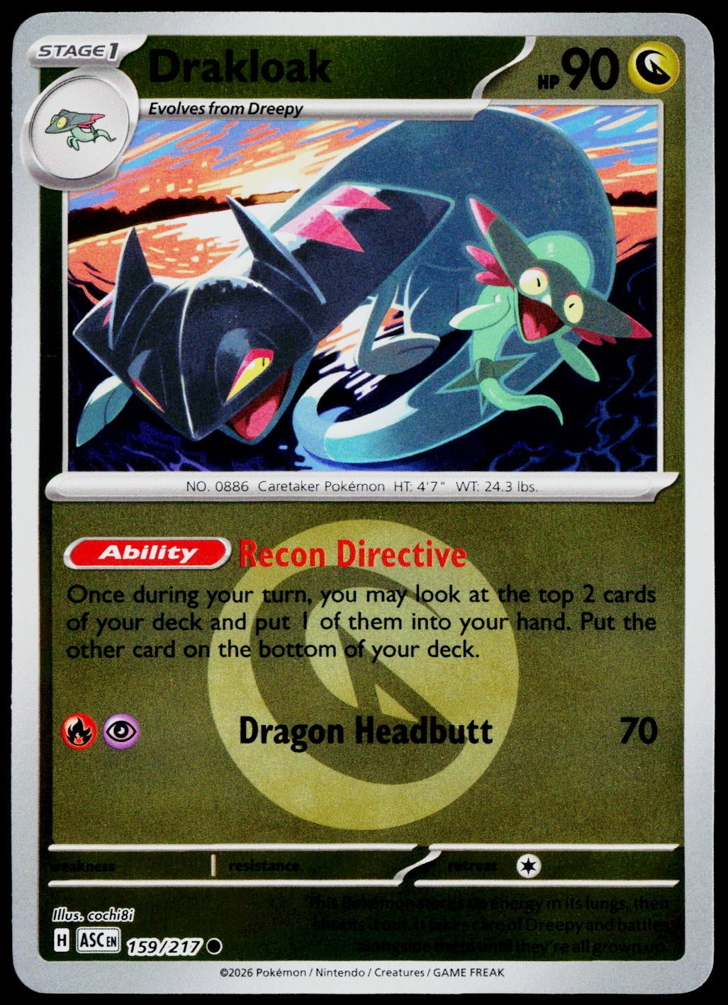 Drakloak 159/217 Energy Symbol Reverse Holo EN - original scanned front