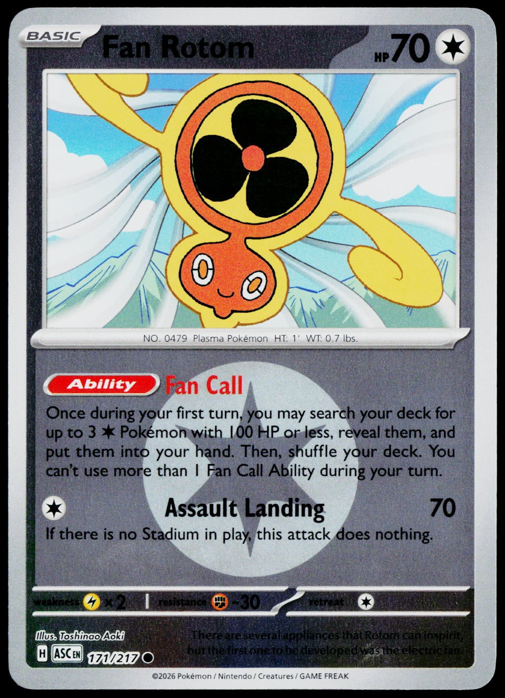 Fan Rotom 171/217 Energy Symbol Reverse Holo EN - original scanned front