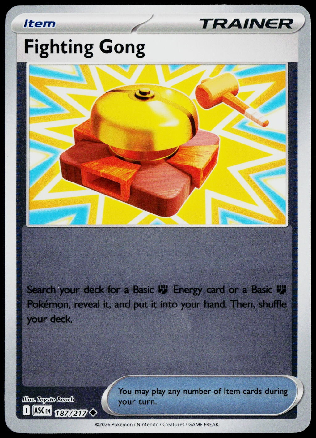Fighting Gong 187/217  Reverse Holo EN - original scanned front