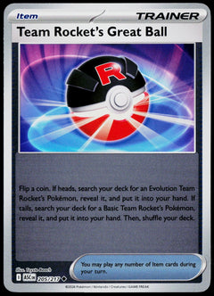 Team Rocket's Great Ball 205/217  Reverse Holo EN - original scanned front