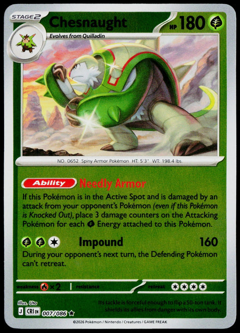 Chesnaught 007/086  Reverse Holo EN - original scanned front