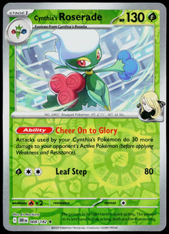Cynthia's Roserade 008/182  Reverse Holo EN - original scanned front