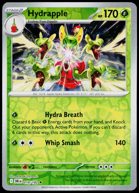 Hydrapple 018/182  Reverse Holo EN - original scanned front