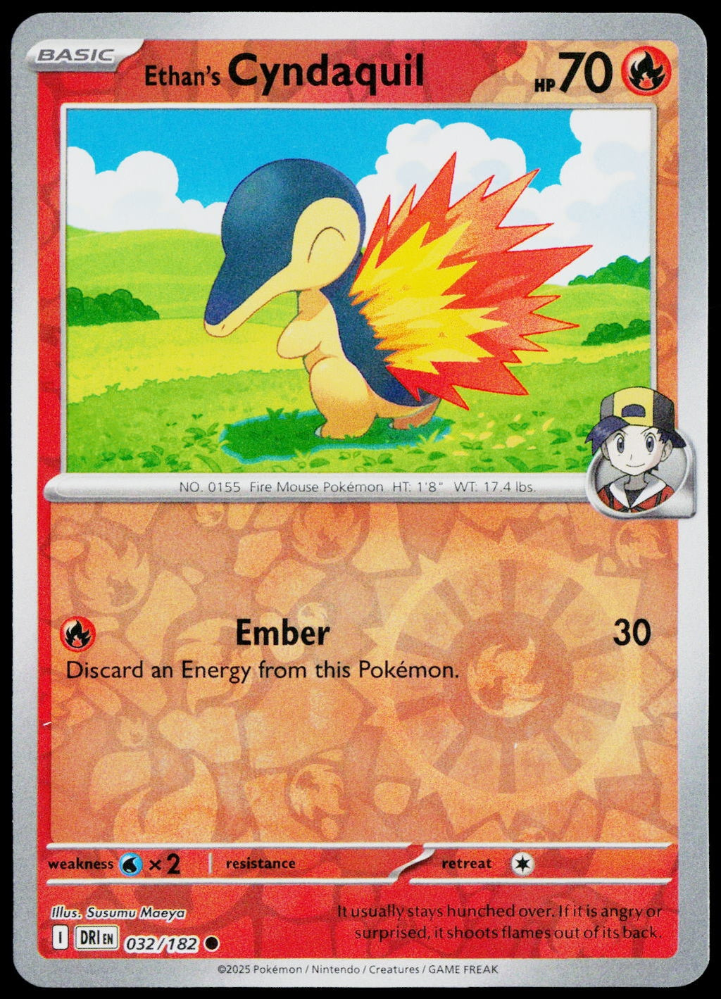 Ethan's Cyndaquil 032/182  Reverse Holo EN - original scanned front