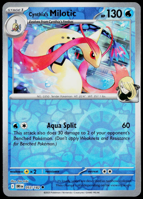 Cynthia's Milotic 053/182  Reverse Holo EN - original scanned front