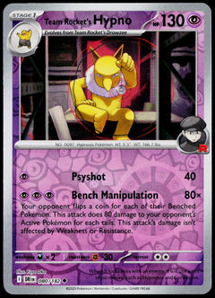 Team Rocket's Hypno 080/182  Reverse Holo EN - original scanned front