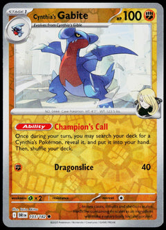 Cynthia's Gabite 103/182  Reverse Holo EN - original scanned front