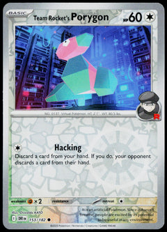 Team Rocket's Porygon 153/182  Reverse Holo EN - original scanned front