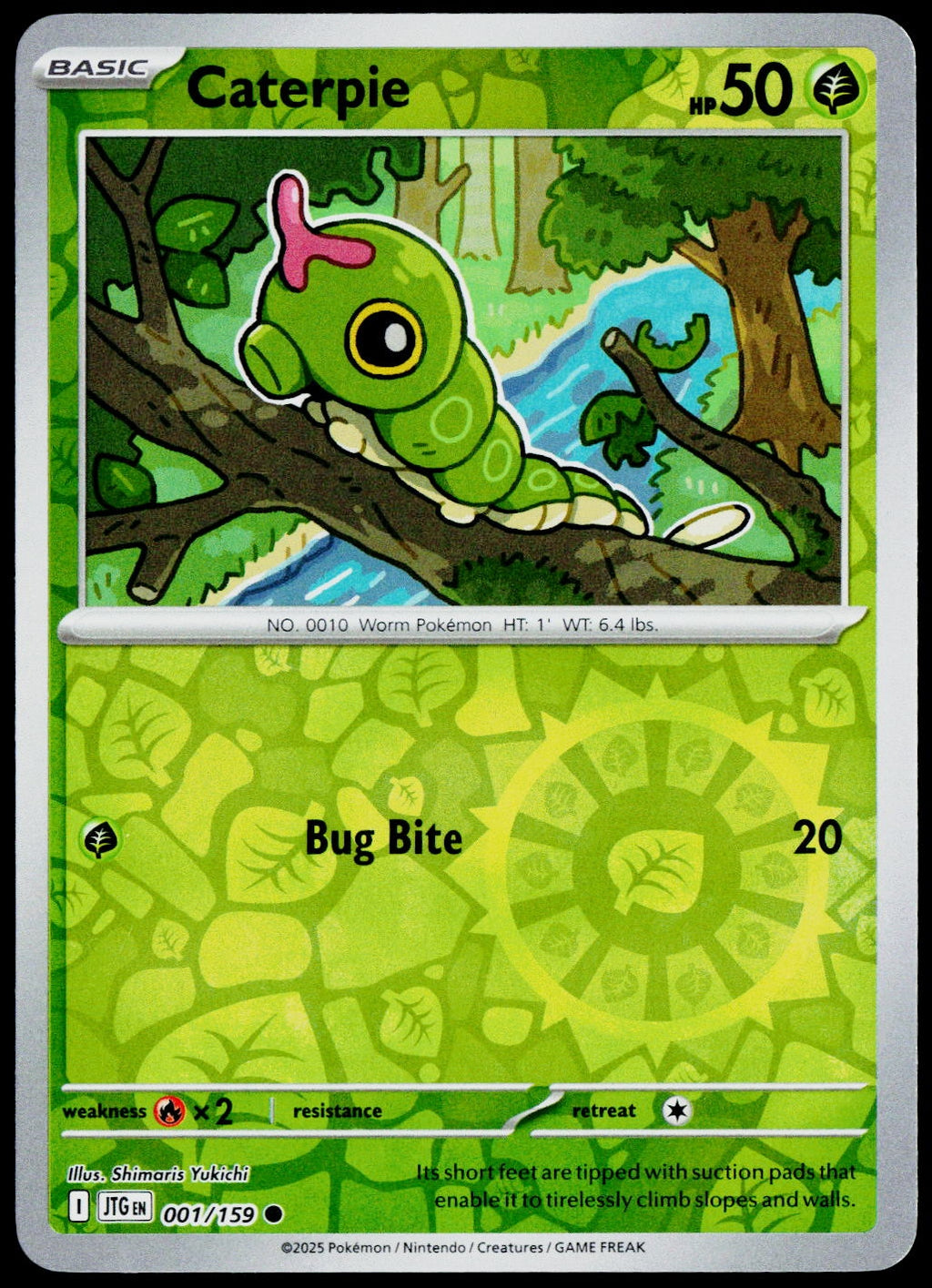 Caterpie 001/159  Reverse Holo EN - original scanned front