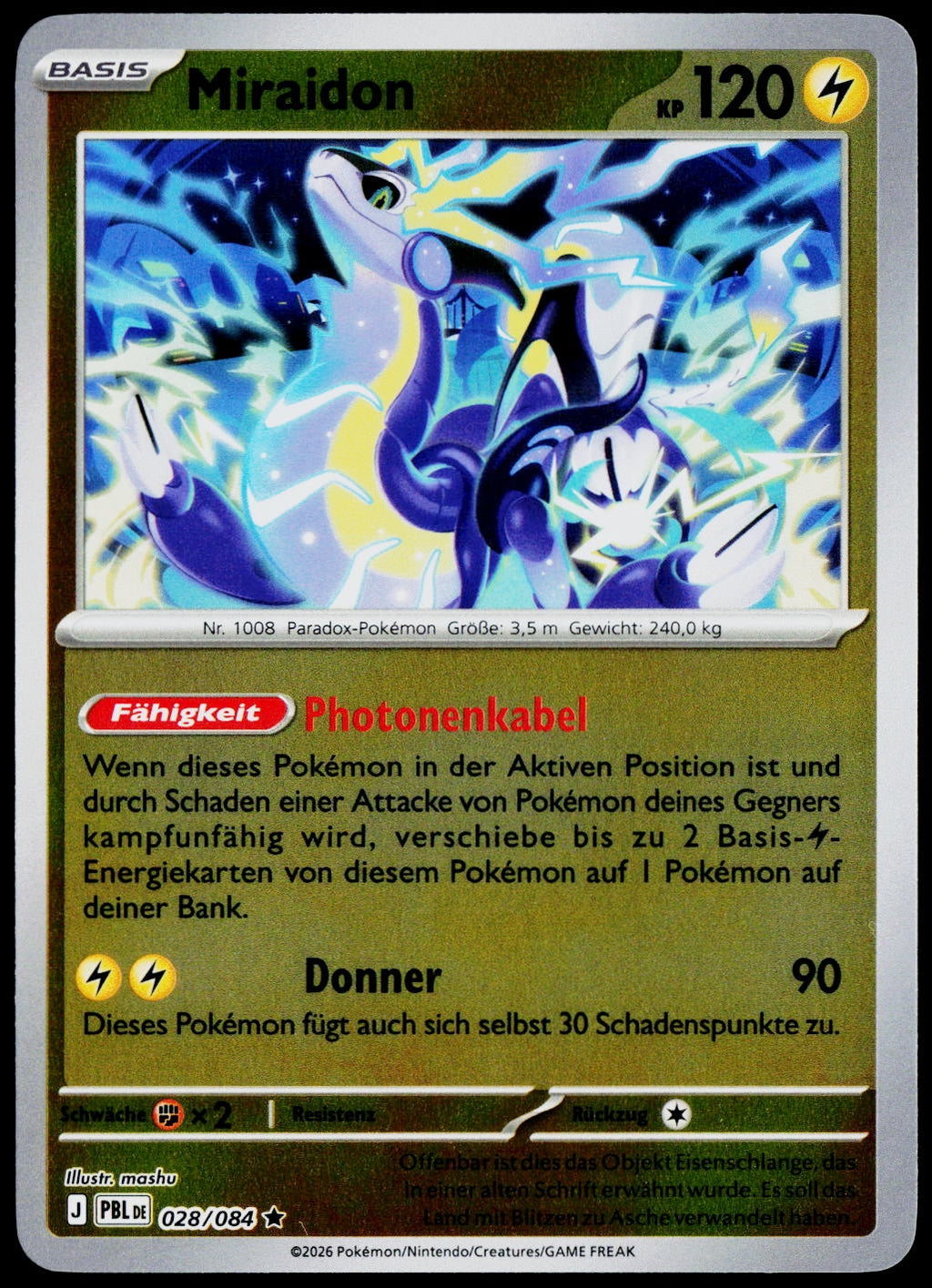 Miraidon 028/084  Reverse Holo DE - original scanned front