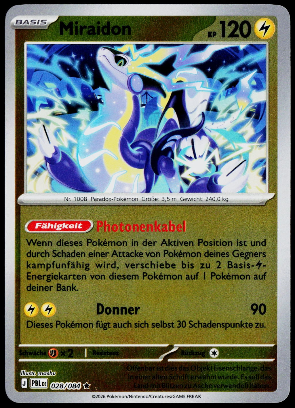 Miraidon 028/084  Reverse Holo DE - original scanned front