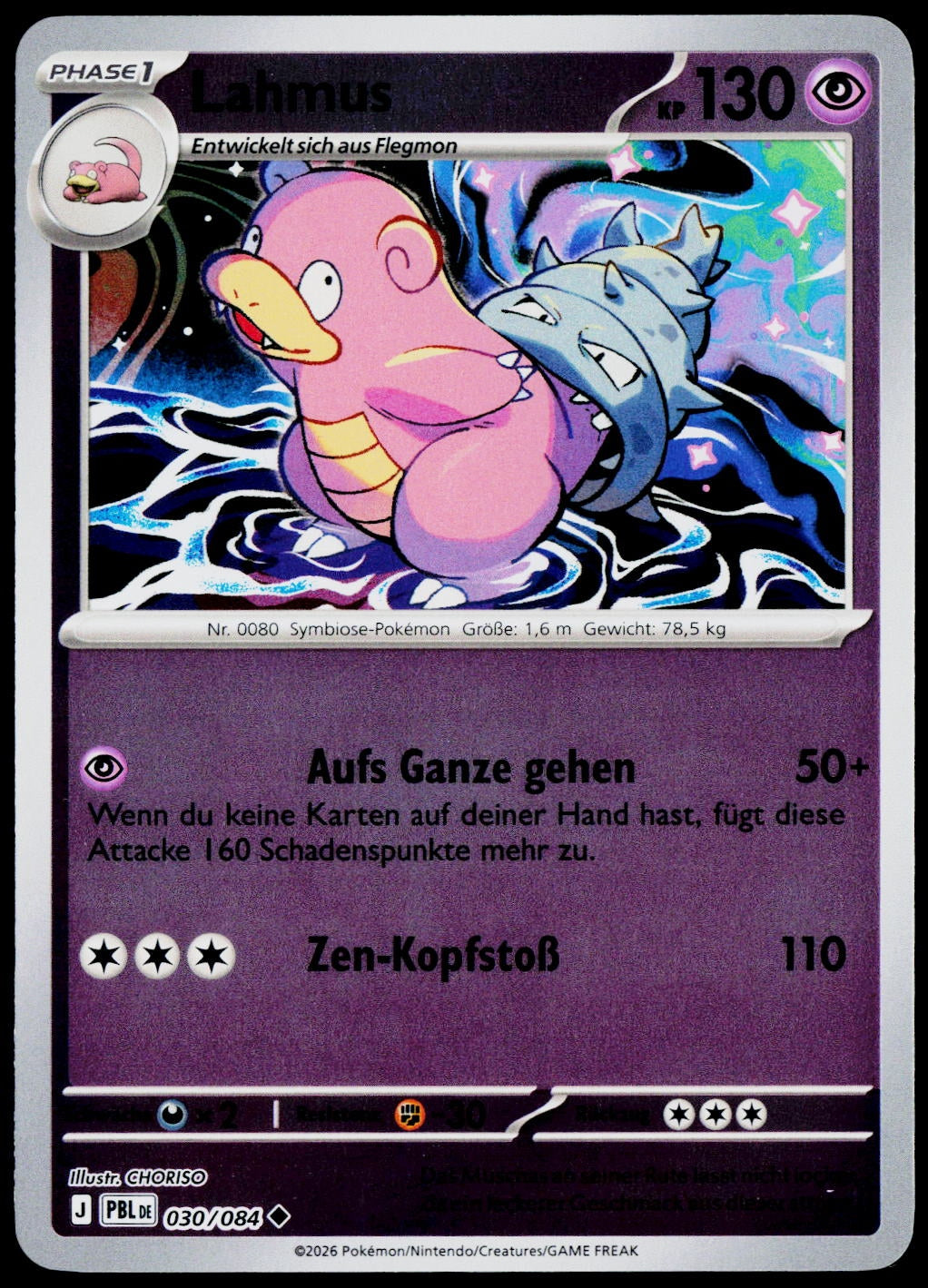 Slowbro 030/084  Reverse Holo DE - original scanned front