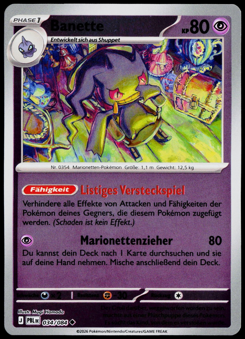 Banette 034/084  Reverse Holo DE - original scanned front