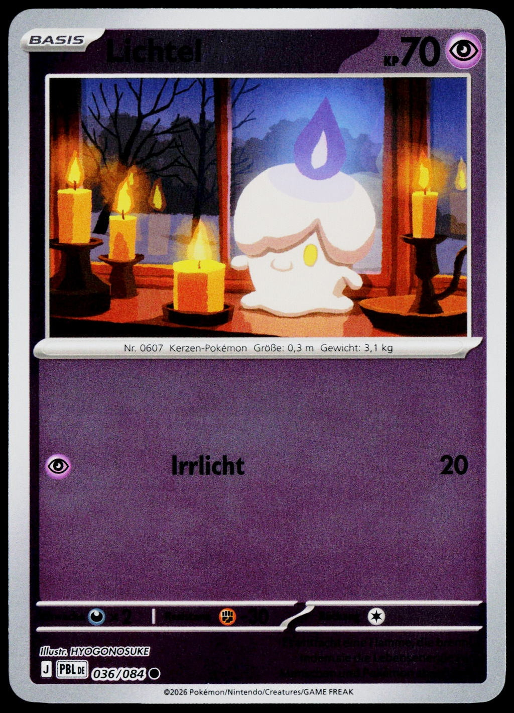 Litwick 036/084  Reverse Holo DE - original scanned front
