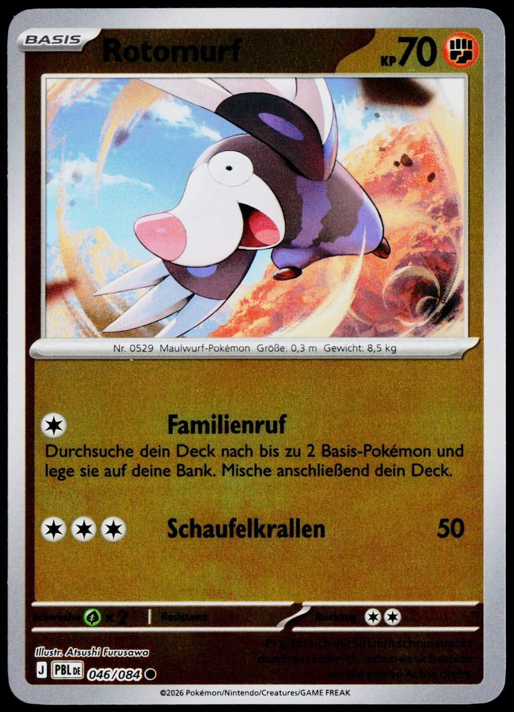Drilbur 046/084  Reverse Holo DE - original scanned front